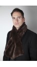 Dark brown rex fur scarf - Unisex